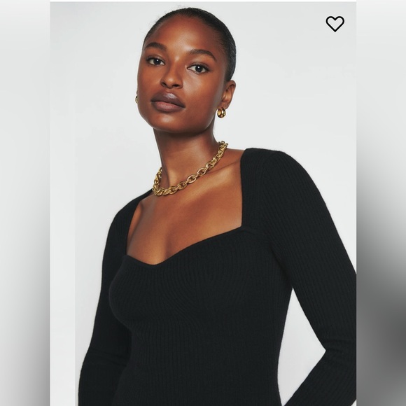 NWT Cashmere Reformation Tenore Black Sweater Midi Dress Medium - Picture 8 of 9